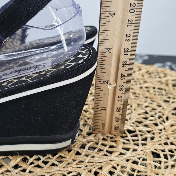 Sketchers Wedge Y2K Slingback Sandals Black Size 7 - Picture 6 of 13